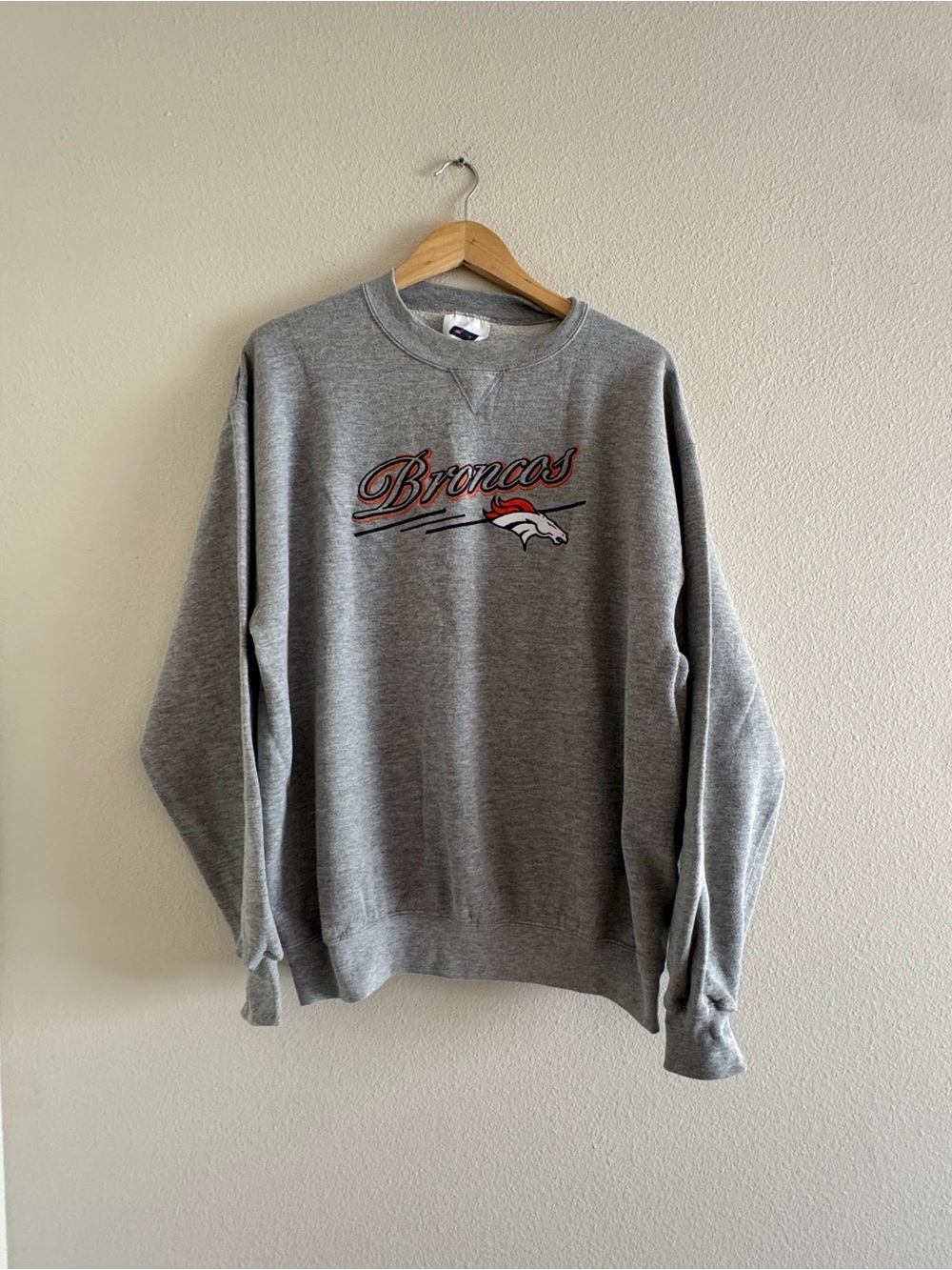 Vintage Broncos Grey Crewneck Sweatshirt - Men's